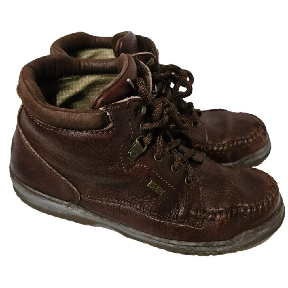 Rocky Boots Men's 8 Medium Brown Leather Hiking Camping Gore Tex Made In Usa